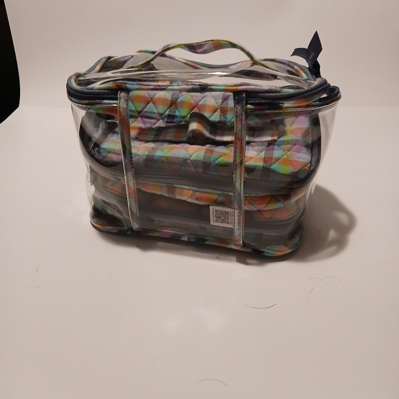 Vera Bradly 2 Piece Cosmetic Bags With Carry Case - Picture 2 of 7